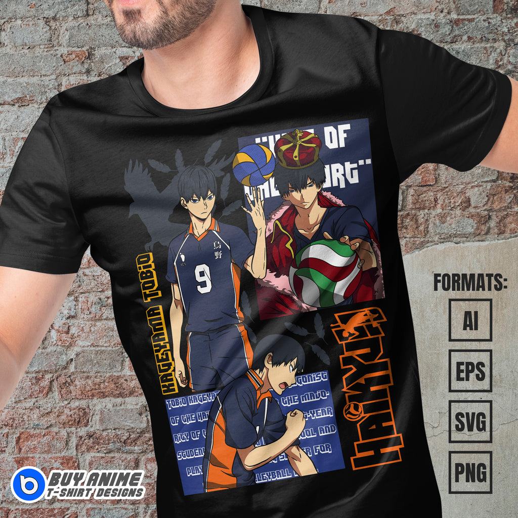 Premium Kageyama Tobio Haikyu Anime Vector T-shirt Design Template #2