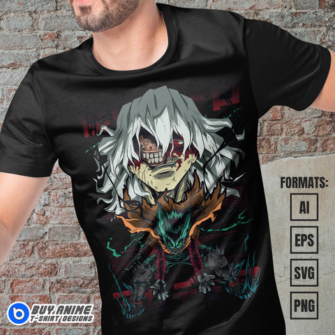 Premium My Hero Academia Anime Vector T-shirt Design Template #12