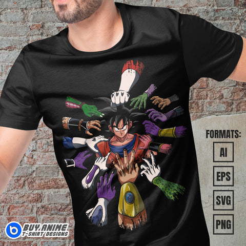 Premium Goku Dragon Ball Anime Vector T-shirt Design Template