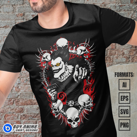 Premium Death Note Anime Vector T-shirt Design Template #2