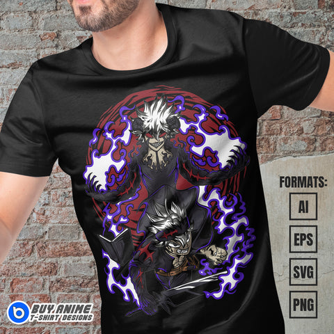 Premium Asta Black Clover Anime Vector T-shirt Design Template #2