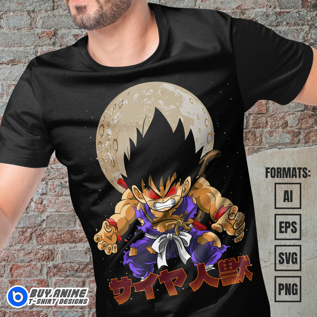 Premium Goku Kid Dragon Ball Z Anime Vector T-shirt Design Template #10