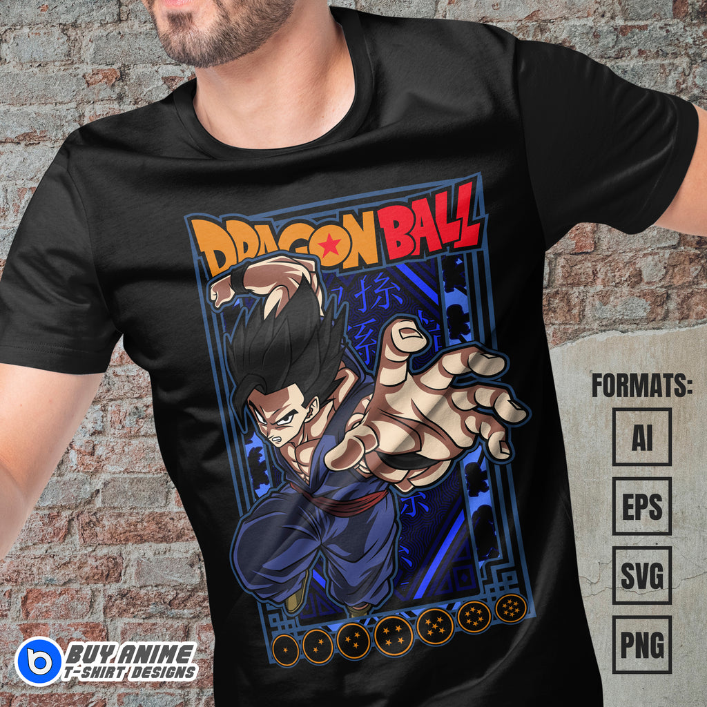 Premium Gohan Dragon Ball Anime Vector T-shirt Design Template #2