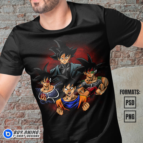 Premium Goku Dragon Ball Anime Vector T-shirt Design Template #2