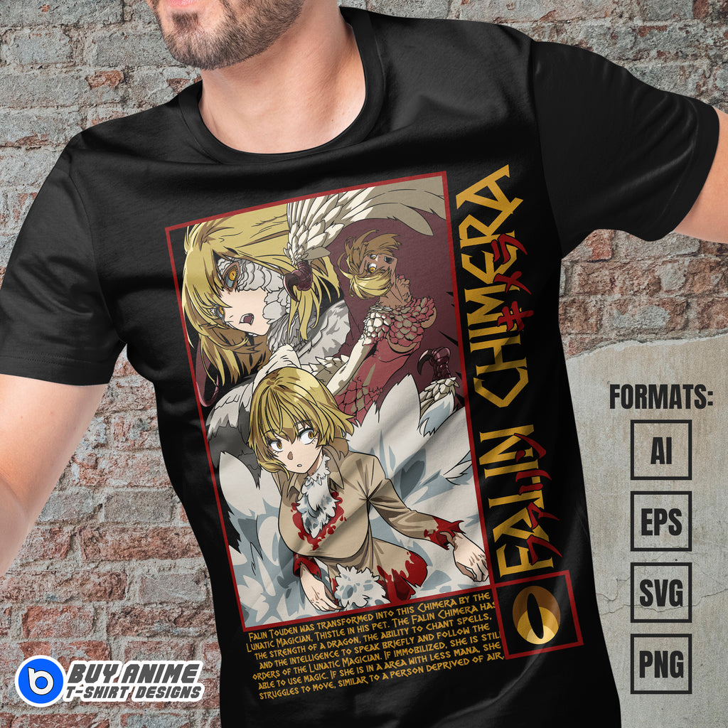 Premium Falin Chimera Delicious In Dungeon Anime Vector T-shirt Design Template