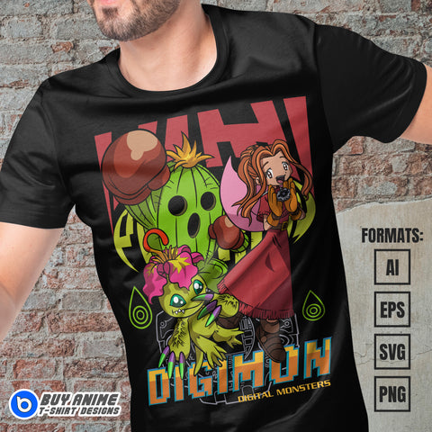 Premium Mimi x Togemon Digimon Anime Vector T-shirt Design Template