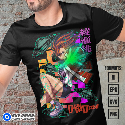 Premium Momo Ayase Dandadan Anime Vector T-shirt Design Template #2