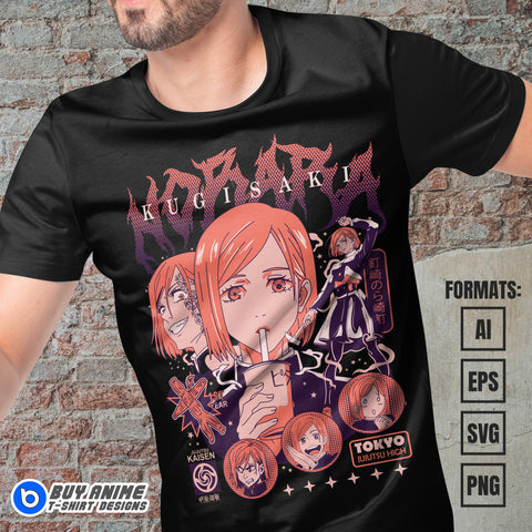 Premium Nobara Jujutsu Kaisen Anime Vector T-shirt Design Template #7