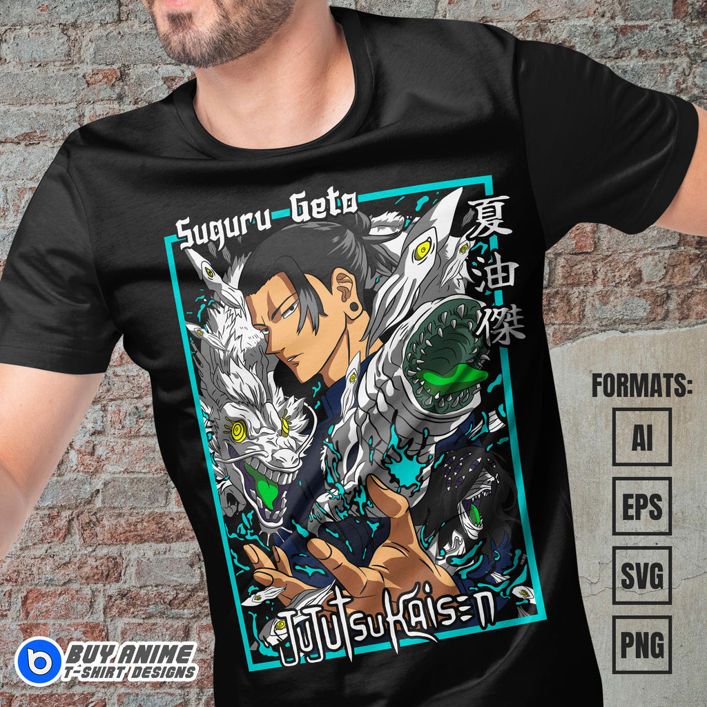 Premium Suguru Geto Jujutsu Kaisen Anime Vector T-shirt Design Template #8