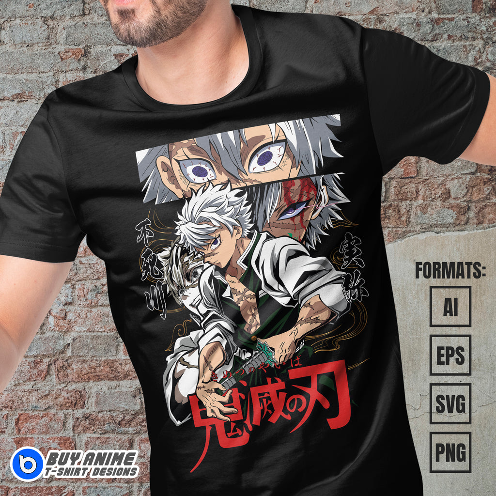 Premium Sanemi Demon Slayer Anime Vector T-shirt Design Template #7