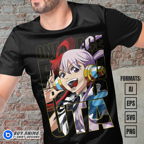 Premium Uta One Piece Anime Vector T-shirt Design Template