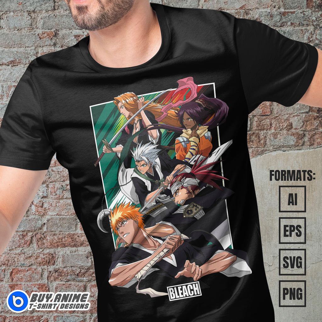 Premium Bleach Anime Vector T-shirt Design Template #6