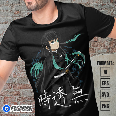 Premium Demon Slayer Anime Vector T-shirt Design Template #6