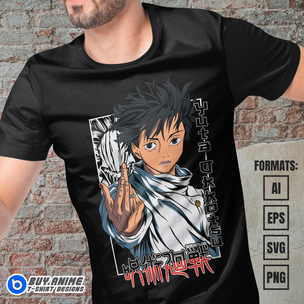 Premium Yuta Jujutsu Kaisen Anime Vector T-shirt Design Template #4