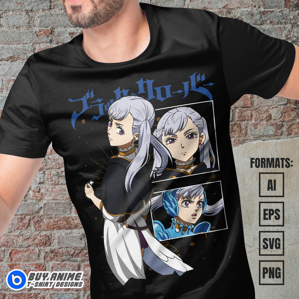Premium Noelle Silva Black Clover Anime Vector T-shirt Design Template #2