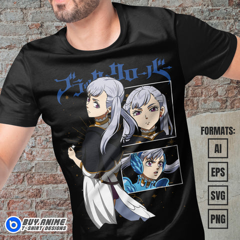 Premium Noelle Silva Black Clover Anime Vector T-shirt Design Template #2