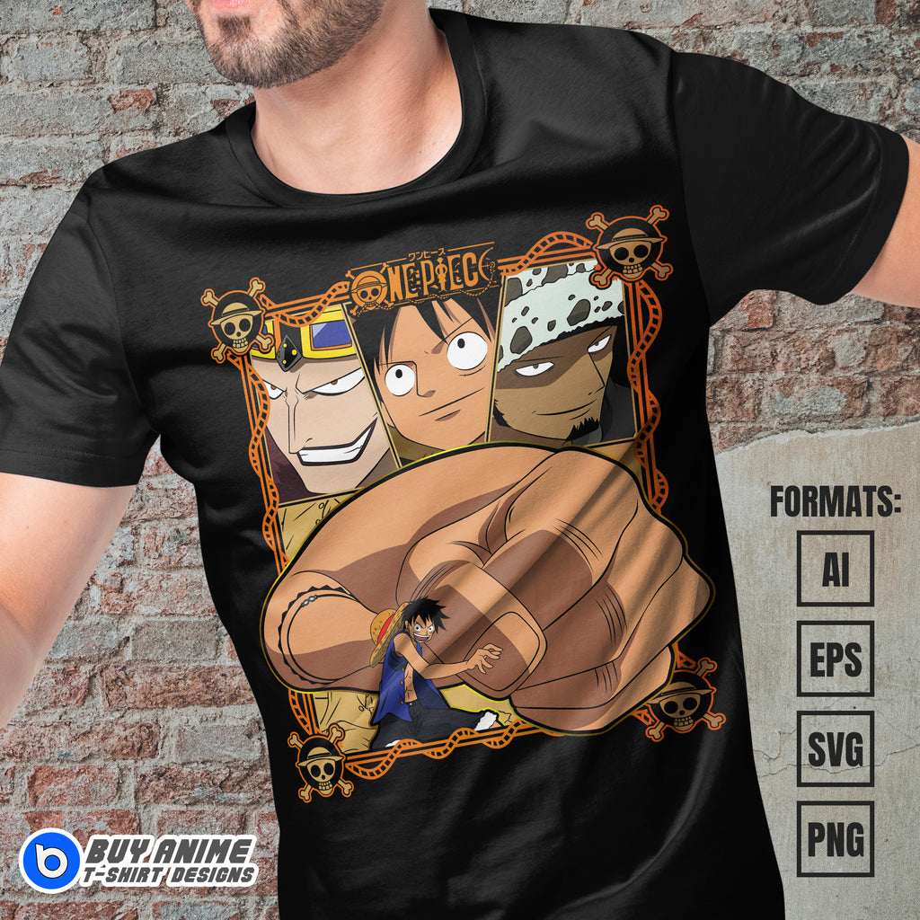 Premium One Piece Anime Vector T-shirt Design Template #27