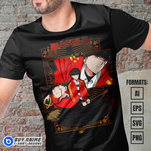 Premium Mashle Magic and Muscles Anime Vector T-shirt Design Template #9