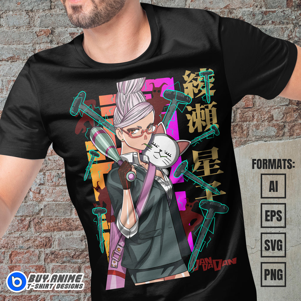 Premium Seiko Ayase Dandadan Anime Vector T-shirt Design Template #3