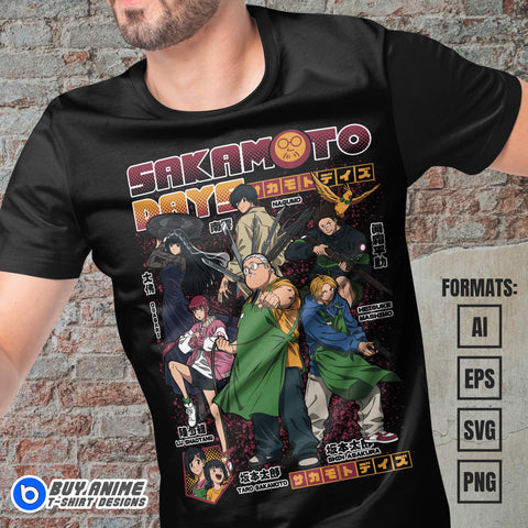 Premium Sakamoto Days Anime Vector T-shirt Design Template #3