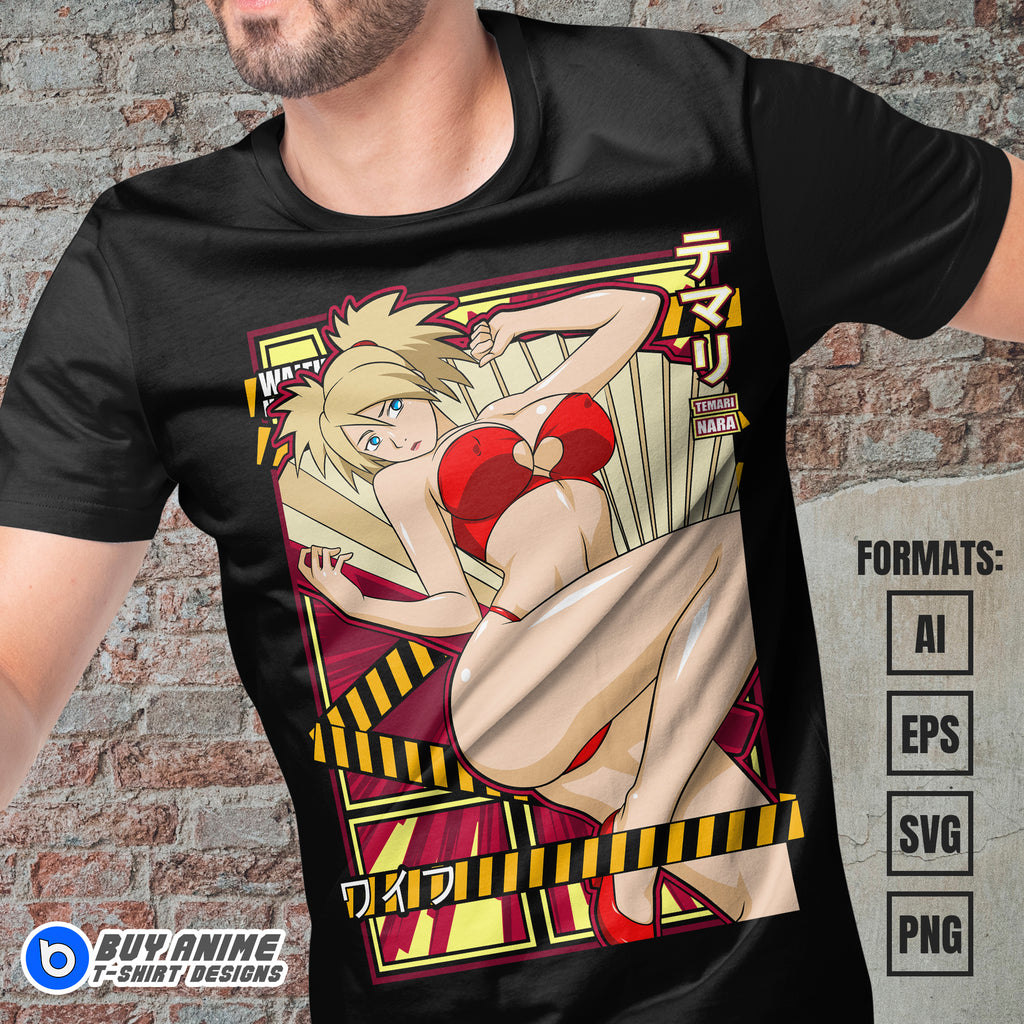 Premium Temari Naruto Anime Vector T-shirt Design Template #2