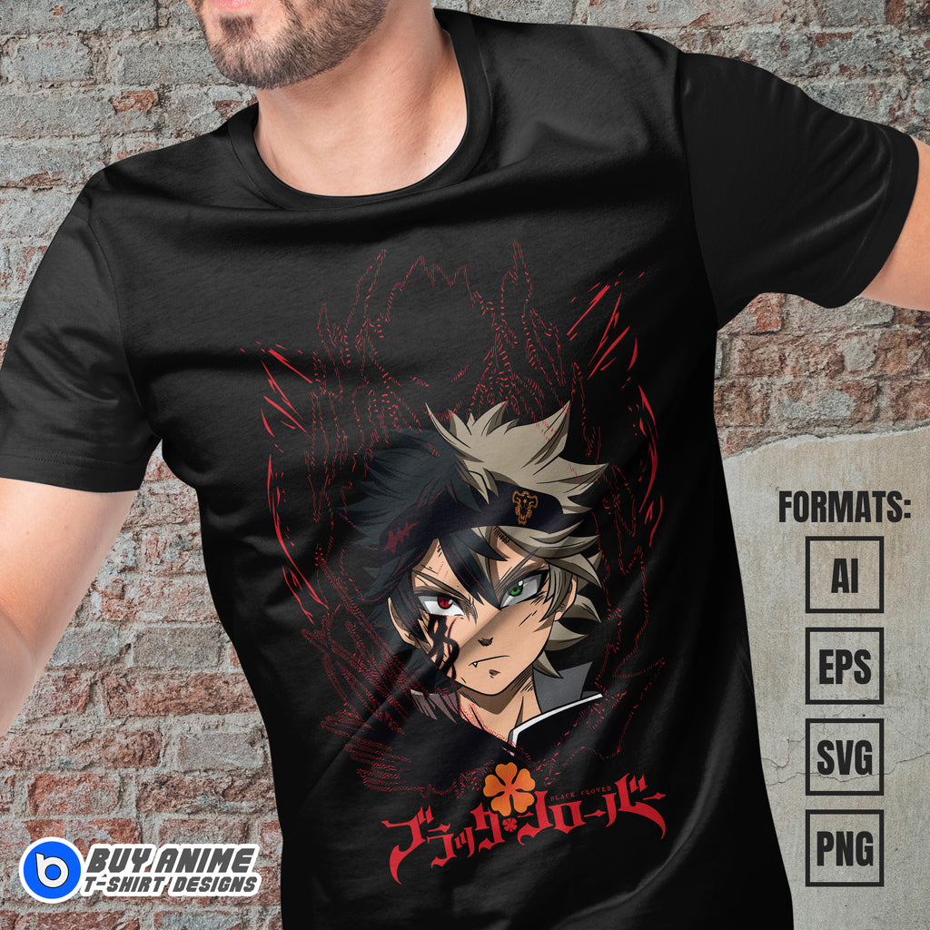 Premium Asta Black Clover Anime Vector T-shirt Design Template #20