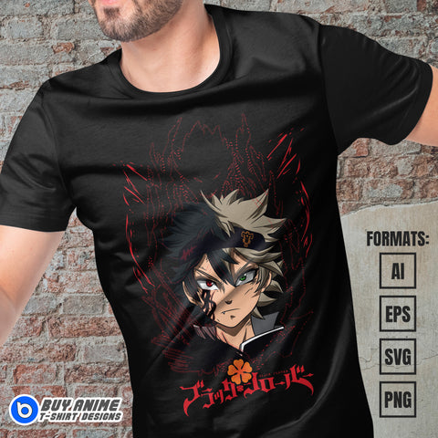 Premium Asta Black Clover Anime Vector T-shirt Design Template #20