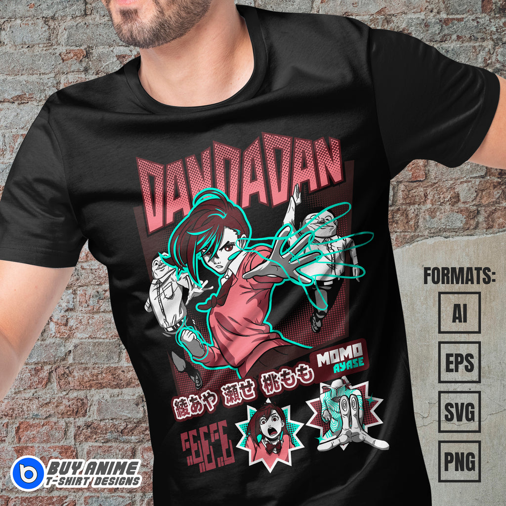 Premium Momo Ayase Dandadan Anime Vector T-shirt Design Template #4