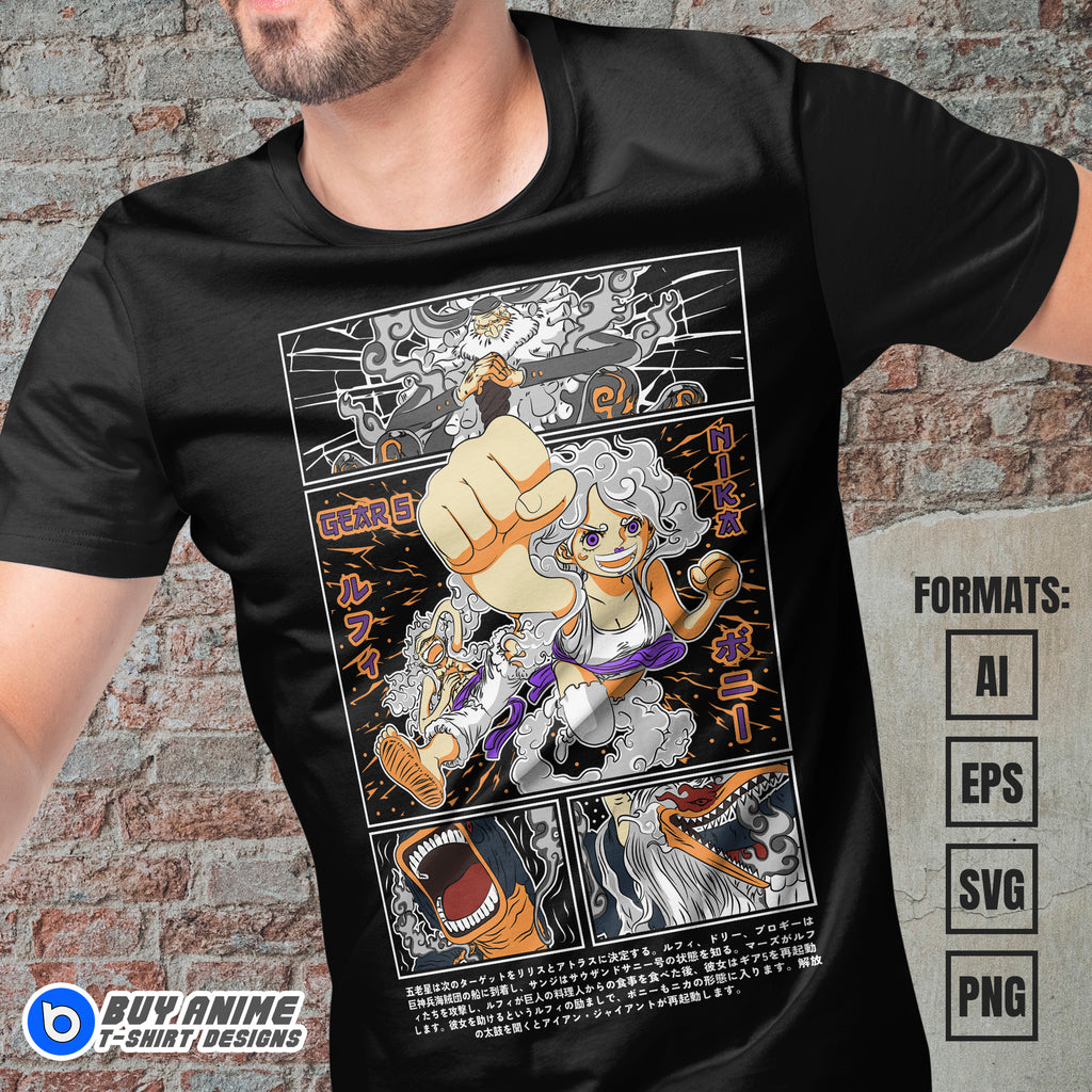 Premium One Piece Anime Vector T-shirt Design Template #28