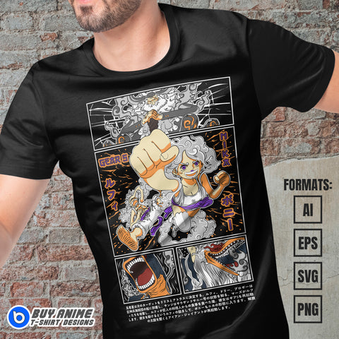 Premium One Piece Anime Vector T-shirt Design Template #28