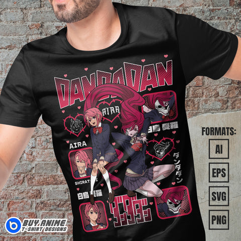 Premium Aira Shiratori Dandadan Anime Vector T-shirt Design Template