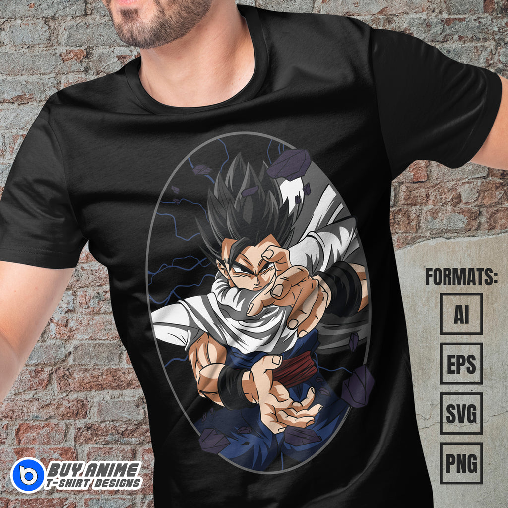 Premium Gohan Dragon Ball Anime Vector T-shirt Design Template #3