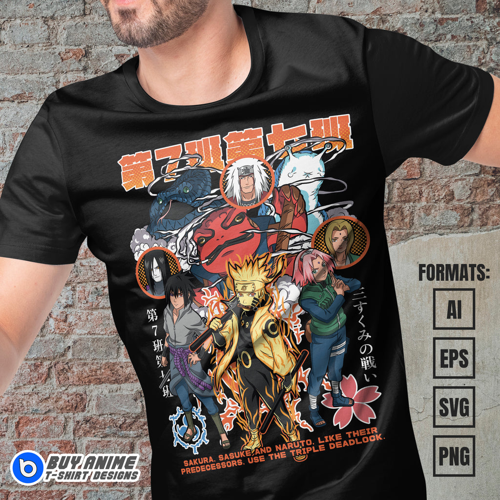 Premium Naruto Shippuden Anime Vector T-shirt Design Template #12