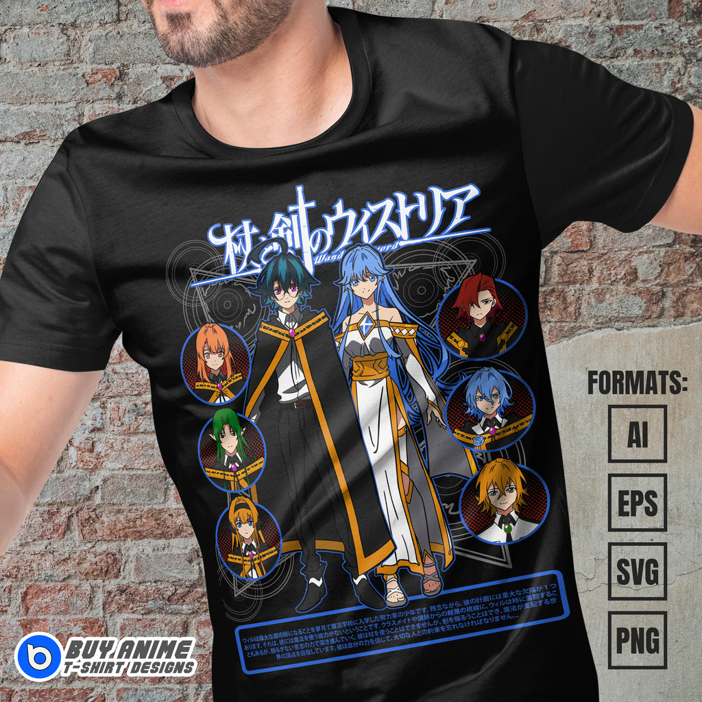 Premium Wistoria Wand and Sword Anime Vector T-shirt Design Template