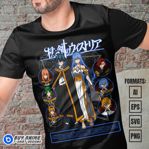 Premium Wistoria Wand and Sword Anime Vector T-shirt Design Template