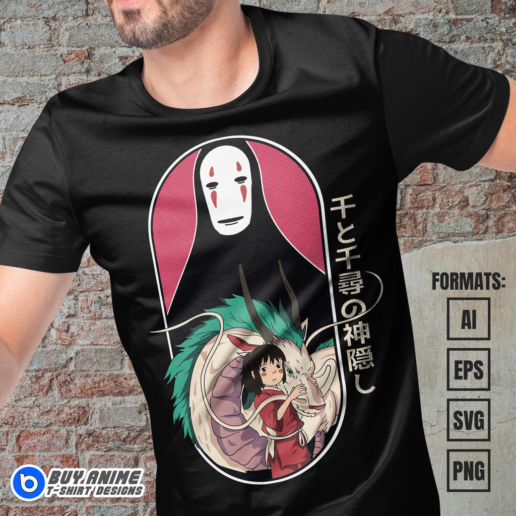 Premium Spirited Away Anime Vector T-shirt Design Template #5