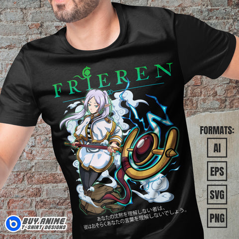 Premium Frieren Beyond Journeys End Anime Vector T-shirt Design Template #6
