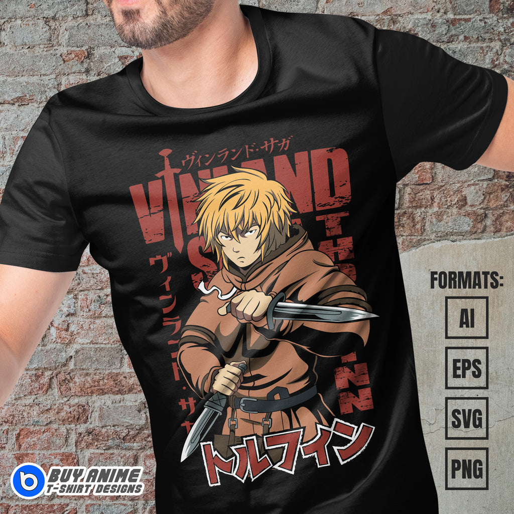 Premium Thorfinn Anime Vector T-shirt Design Template #2