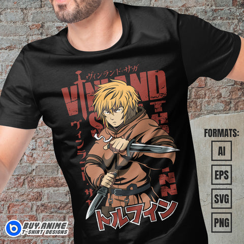 Premium Thorfinn Anime Vector T-shirt Design Template #2