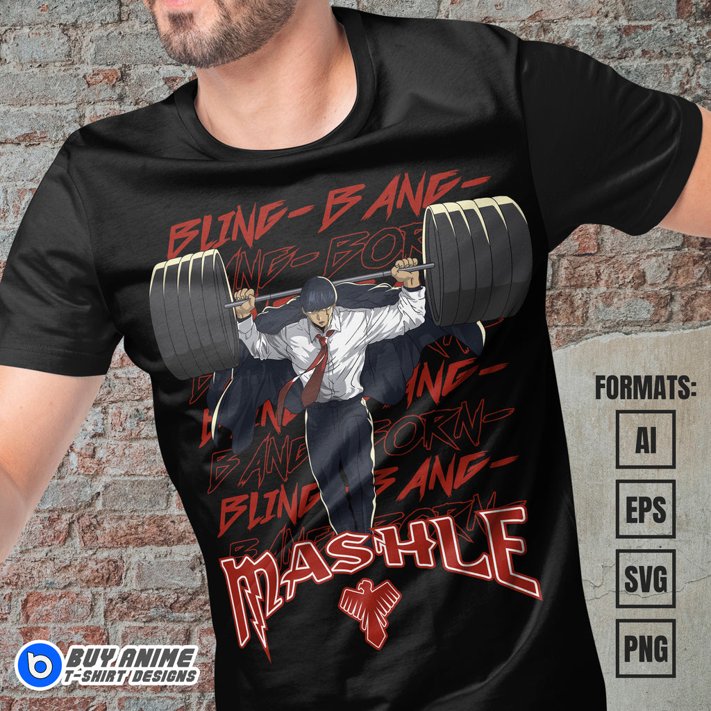 Premium Mashle Magic and Muscles Anime Vector T-shirt Design Template #10