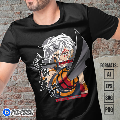 Premium Demon Slayer Anime Vector T-shirt Design Template #7