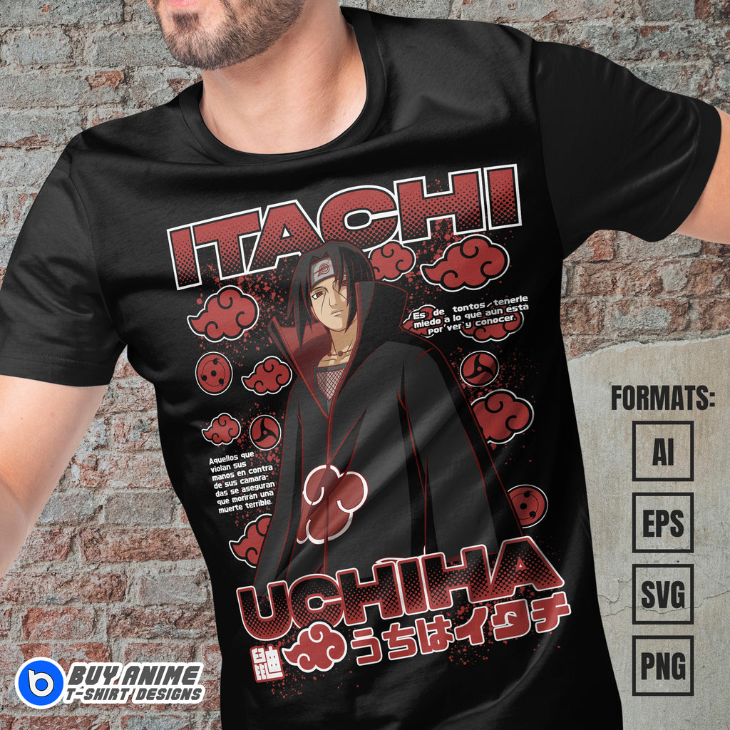 Premium Itachi Uchiha Naruto Anime Vector T-shirt Design Template #12