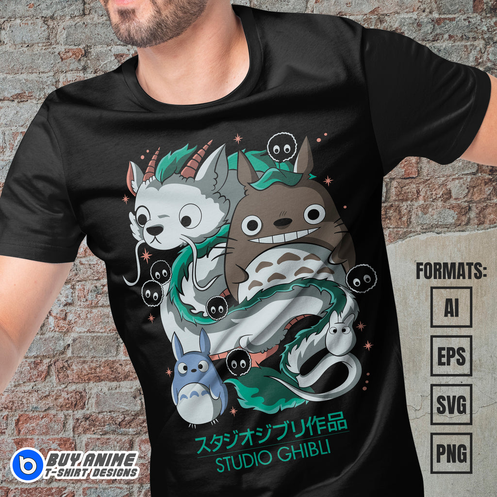 Premium Studio Ghibli Anime Vector T-shirt Design Template #2