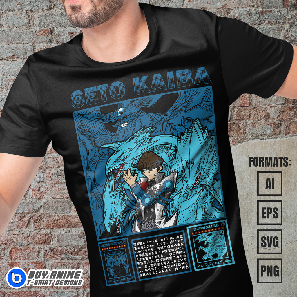 Premium Kaiba Yu Gi Oh Anime Vector T-shirt Design Template #2