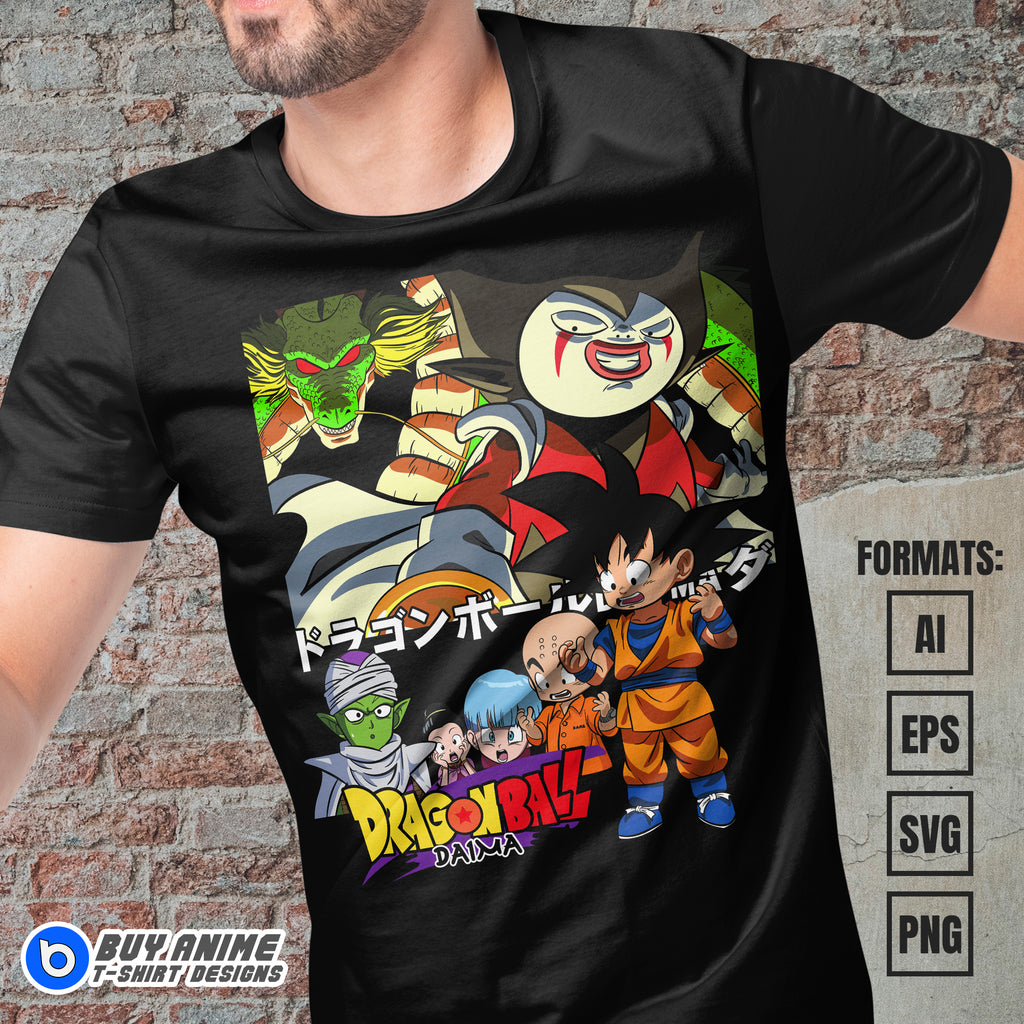 Premium Dragon Ball Daima Anime Vector T-shirt Design Template #6