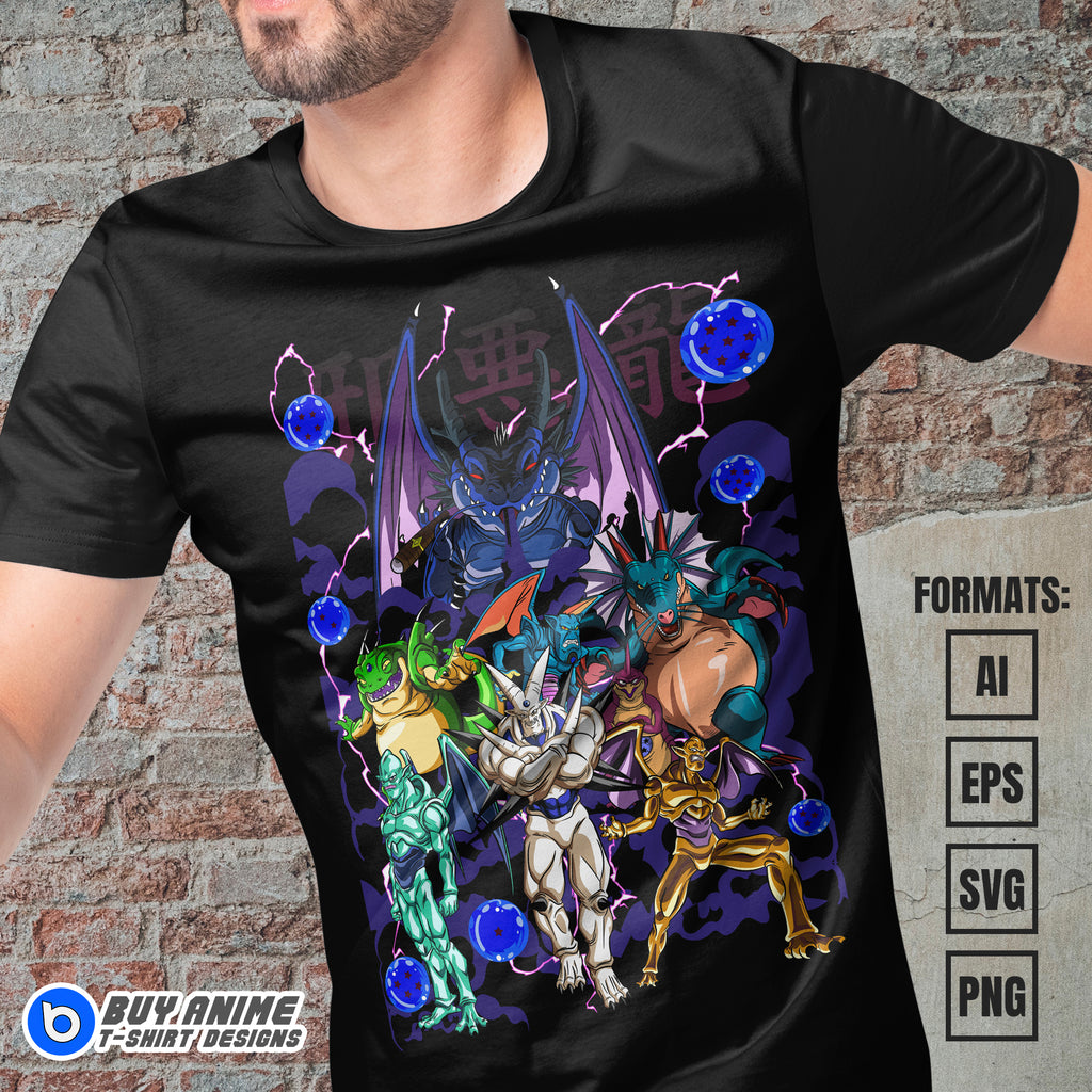 Premium Dragon Ball GT Anime Vector T-shirt Design Template #4