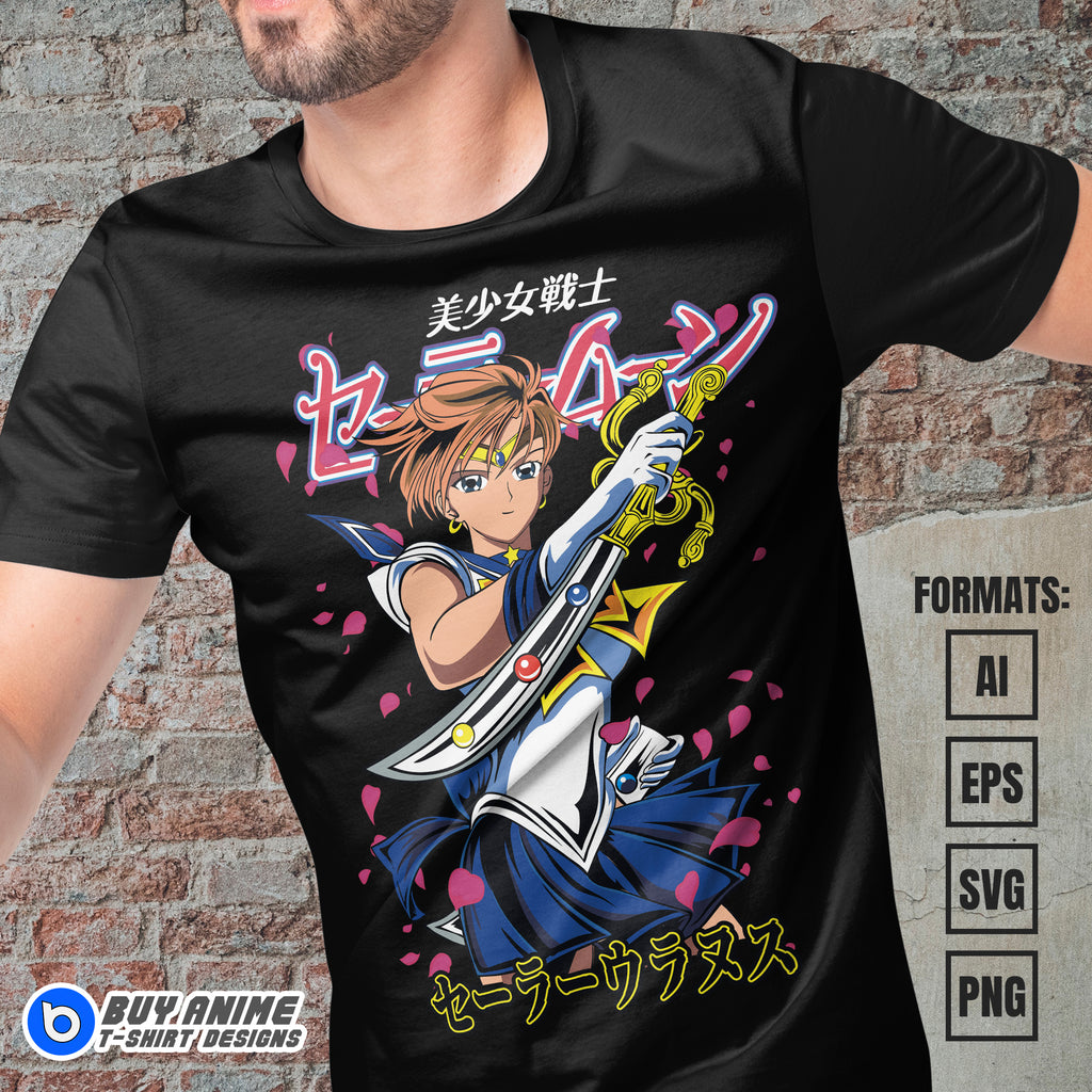 Premium Sailor Uranus Sailor Moon Anime Vector T-shirt Design Template