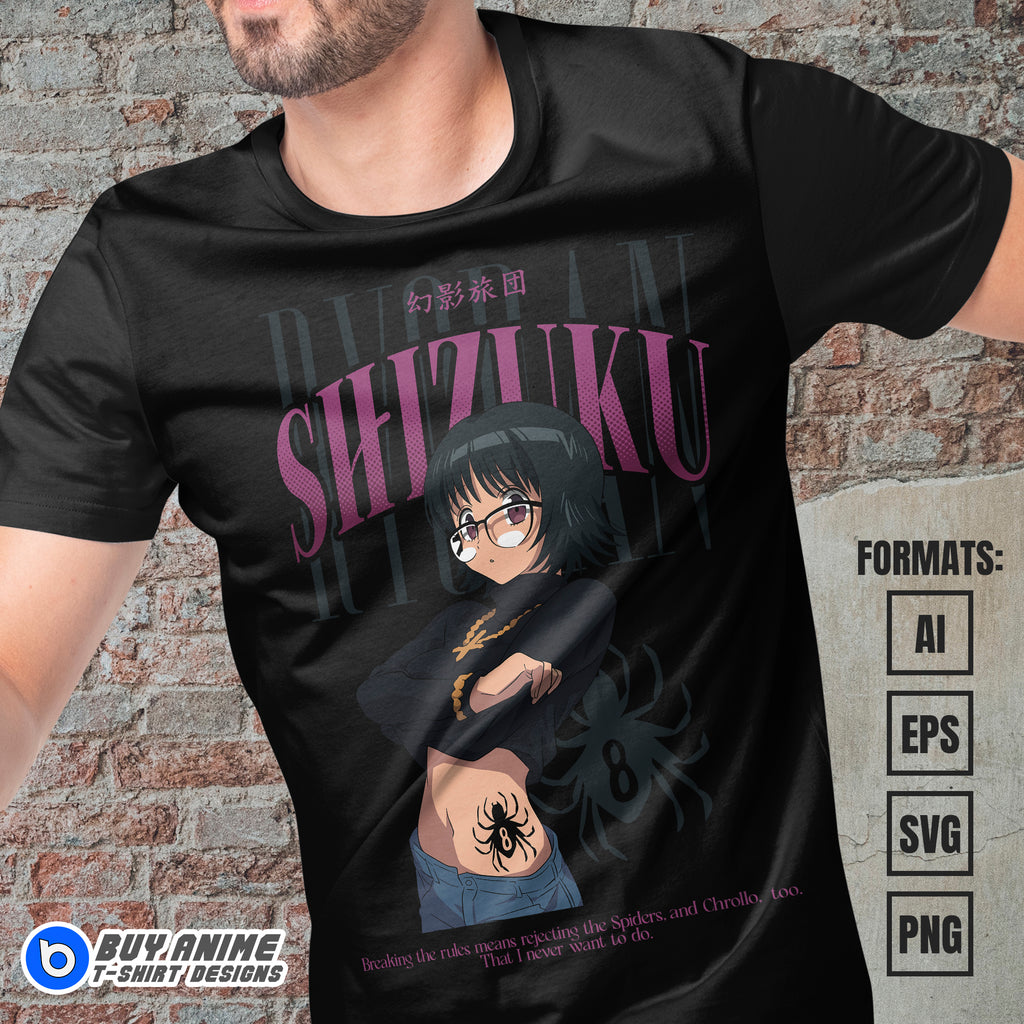 Premium Shizuku Hunter x Hunter Anime Vector T-shirt Design Template