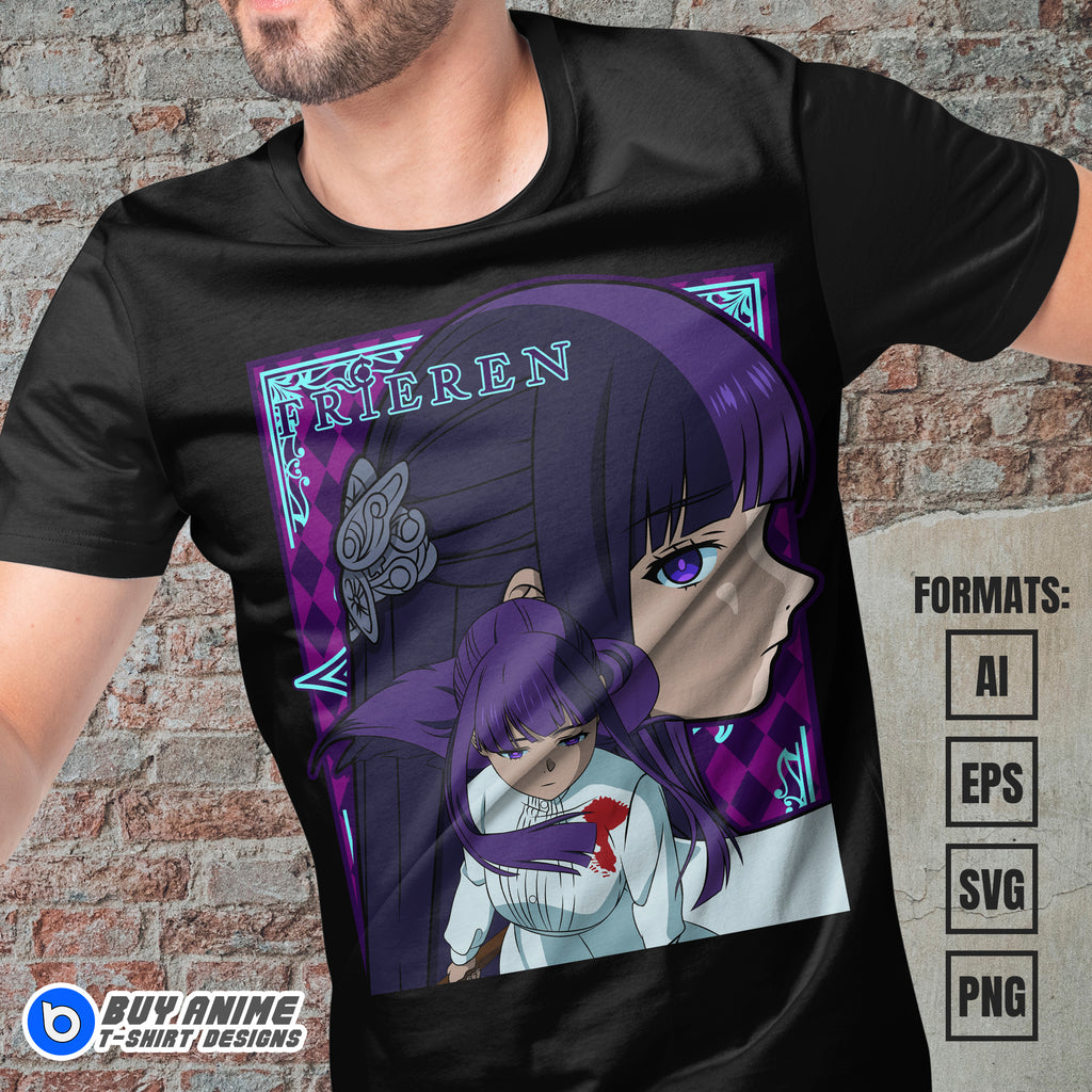 Premium Fern Frieren Beyond Journeys End Anime Vector T-shirt Design Template #3