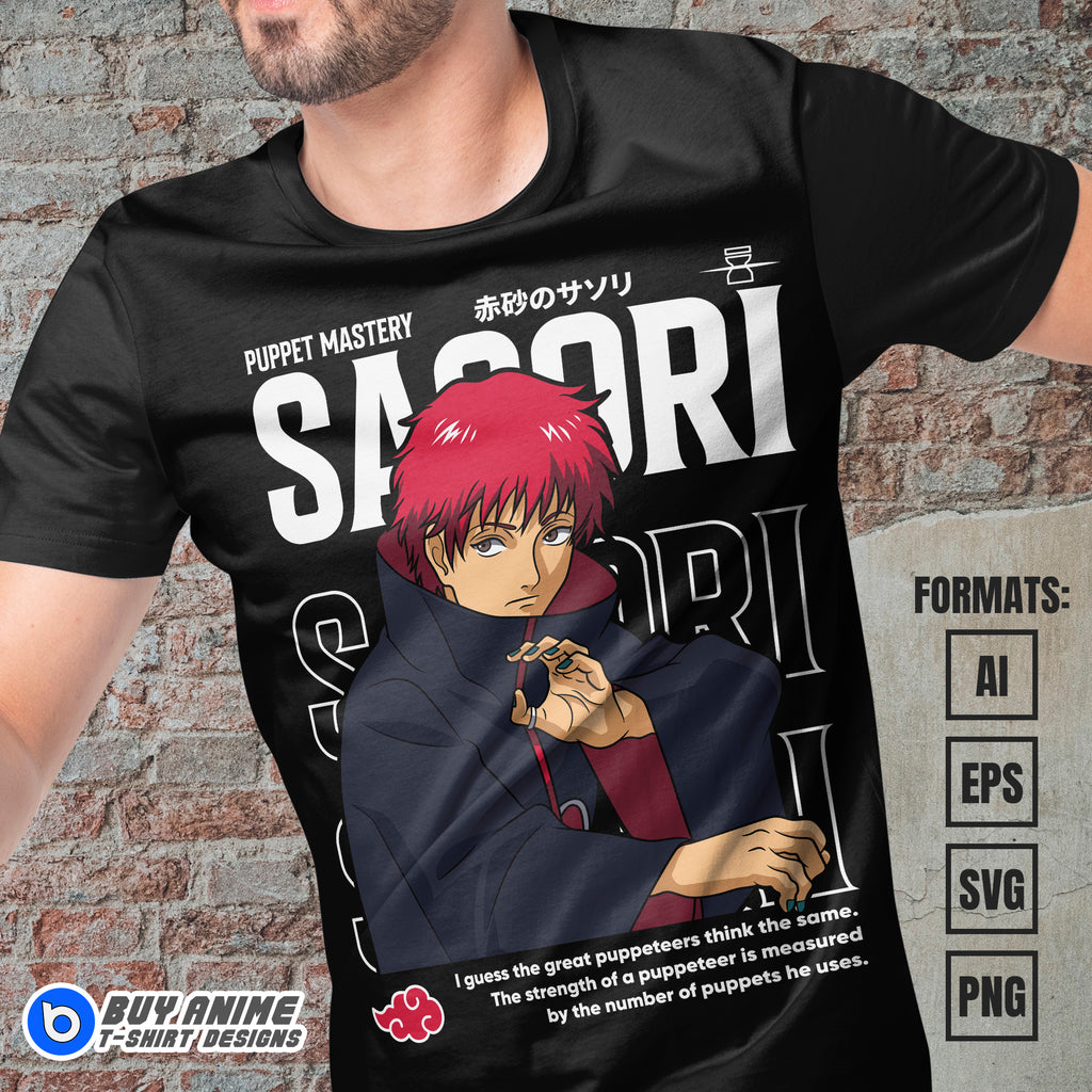 Premium Sasori Naruto Anime Vector T-shirt Design Template #3